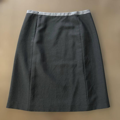 PRADA Skirt Size 46 Black Gray Design Wool Blend Excellent Condition