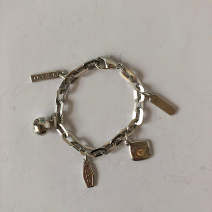 Tiffany Charm Top Bracelet 925 Silver 17cm with Box