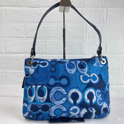 Excellent Condition COACH Poppy One Handle Bag Signature Blue