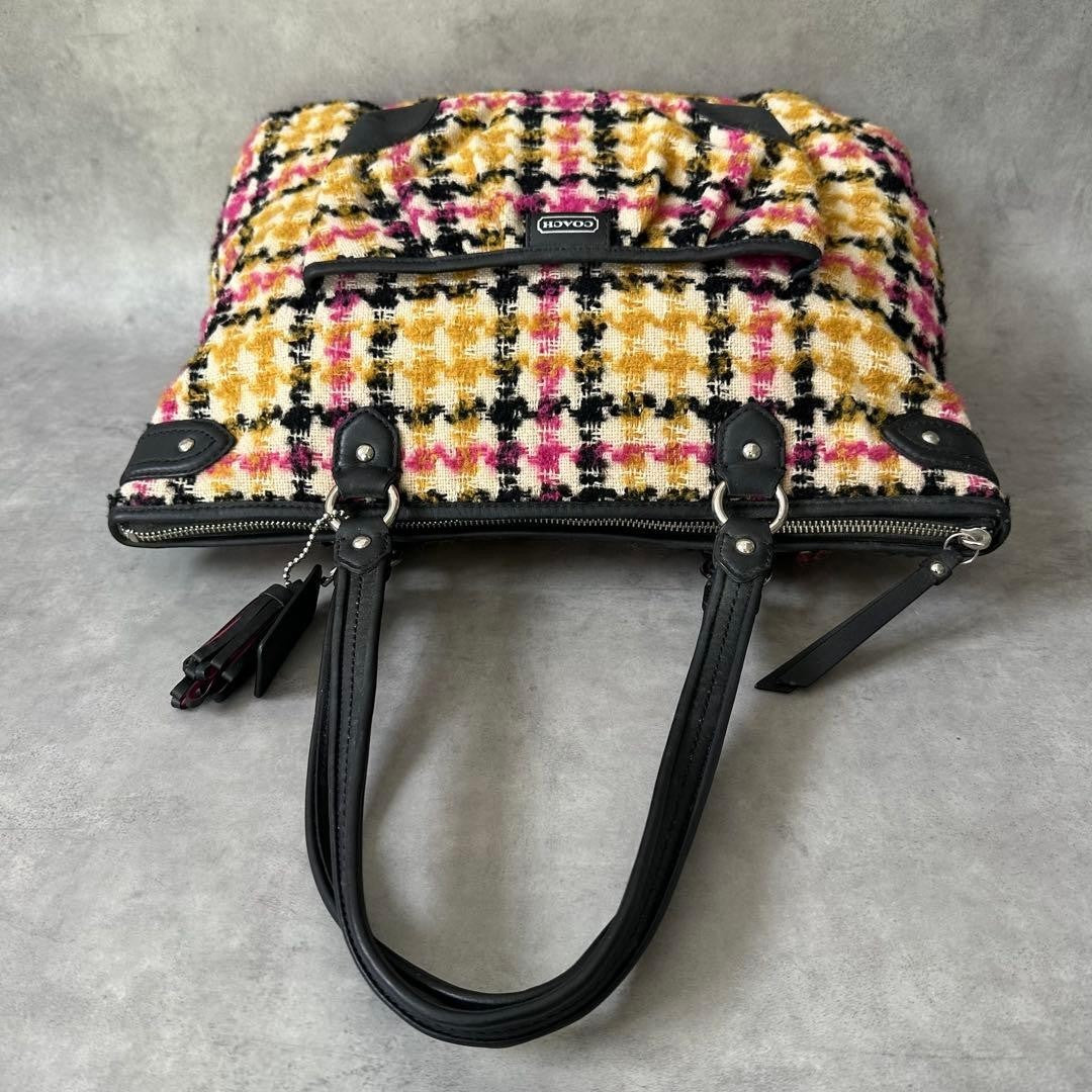 Coach Tote Bag All-over Print Canvas Leather Multicolor Women's Ships