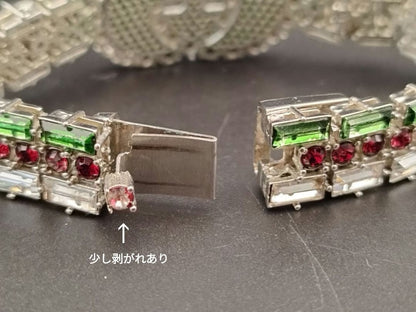 Authentic GUCCI Crystal GG Web Bracelet Silver Tone Vintage Rare Jewelry Italy