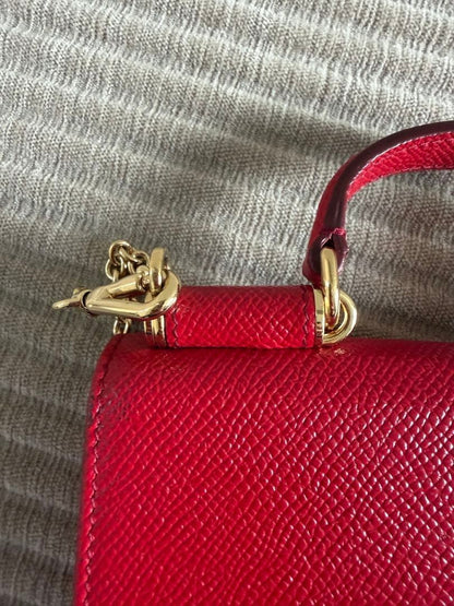 Dolce&Gabbana Sicilian VON Leather Chain Wallet Bag Red