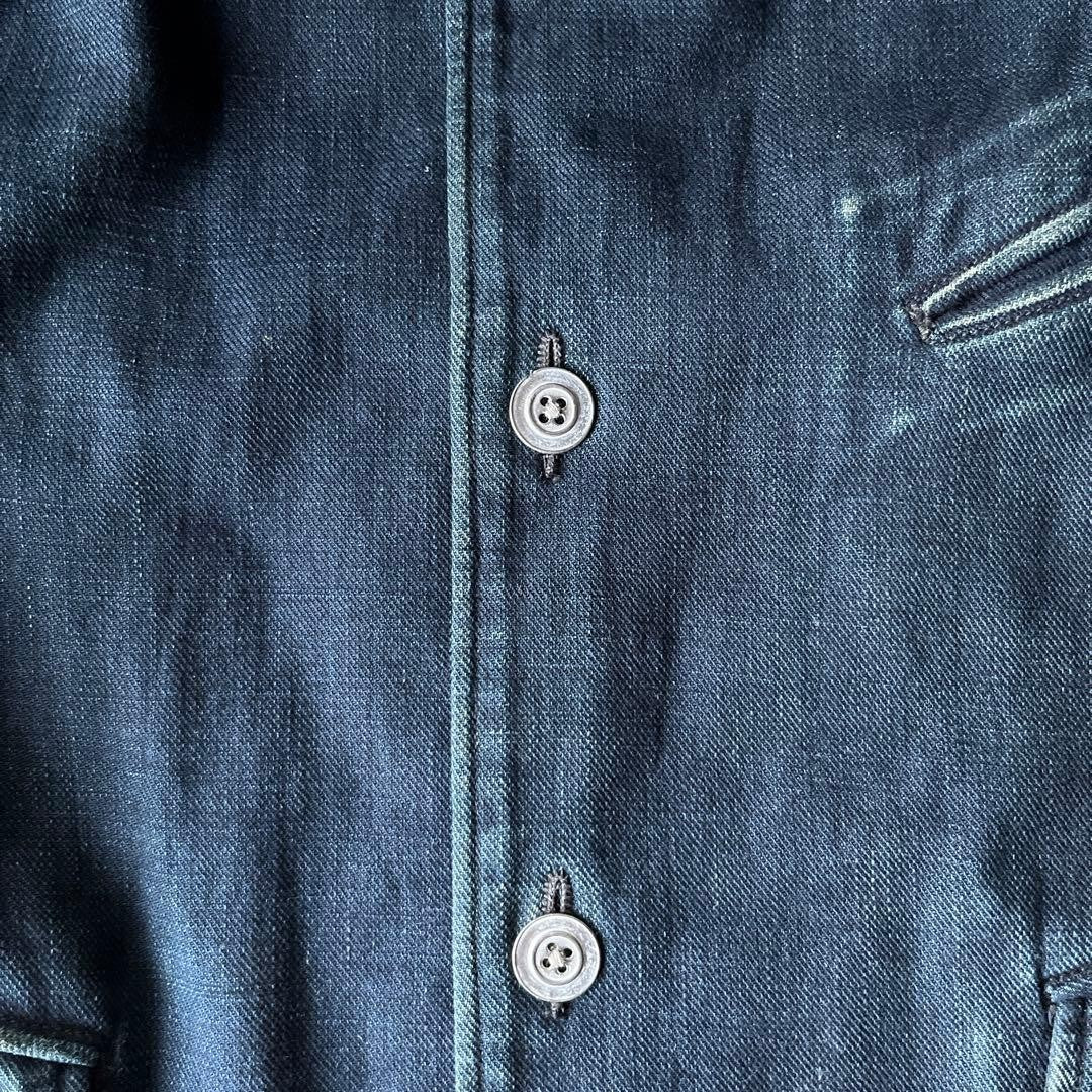 45rpm/45R Denim Coat Long Jacket Japan Made Vintage Dark Blue 3 Pockets Unisex