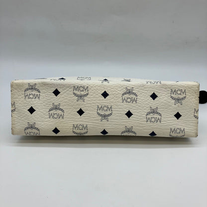 MCM Clutch Bag Leather White Authentic Women D:2.76” H:7.87” W:11.42” 5491