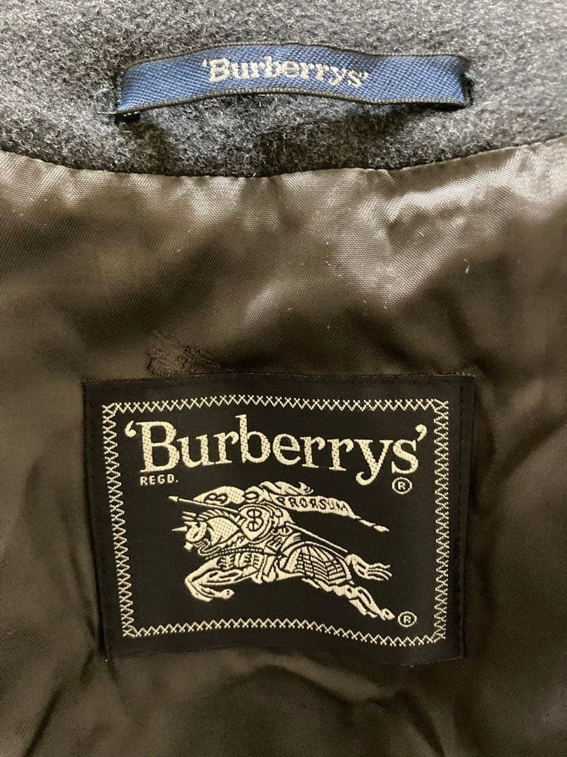 Burberry Vintage Cashmere Wool Balmacaan Long Gray Coat Men Size US 40 Authentic