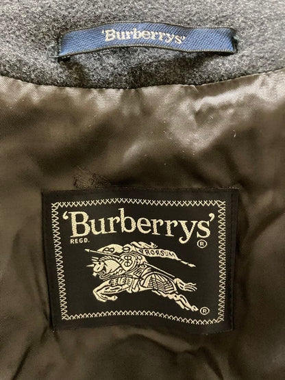Burberry Vintage Cashmere Wool Balmacaan Long Gray Coat Men Size US 40 Authentic