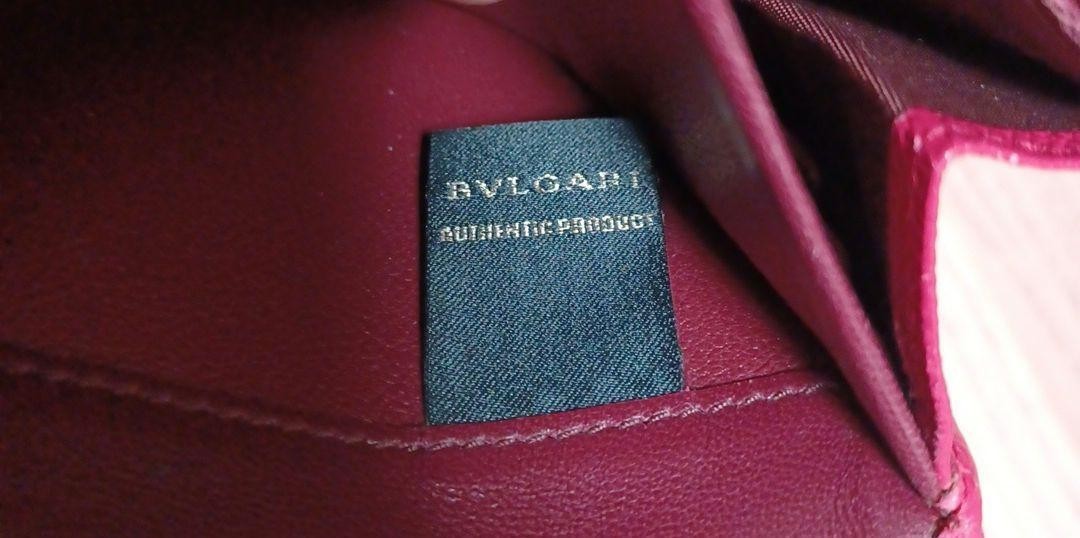 BVLGARI Long Wallet Leather Pink Gold Auth bs26284