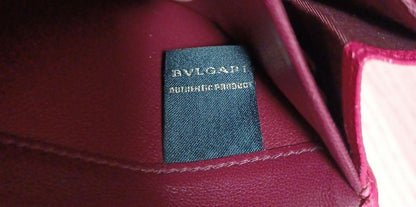 BVLGARI Long Wallet Leather Pink Gold Auth bs26284