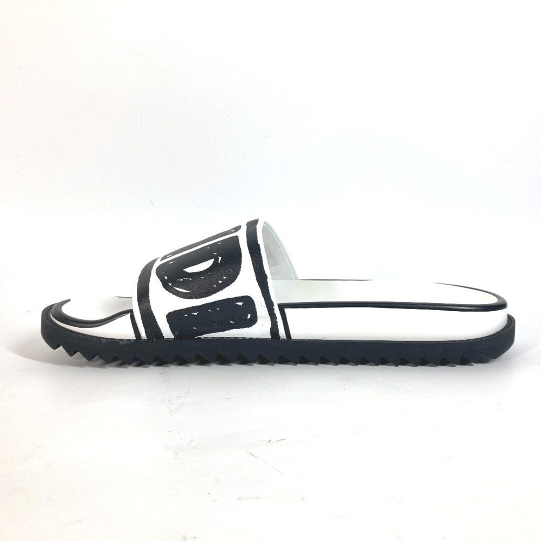 Fendi Roma Joshua Vides women logo slide sandals white black Used