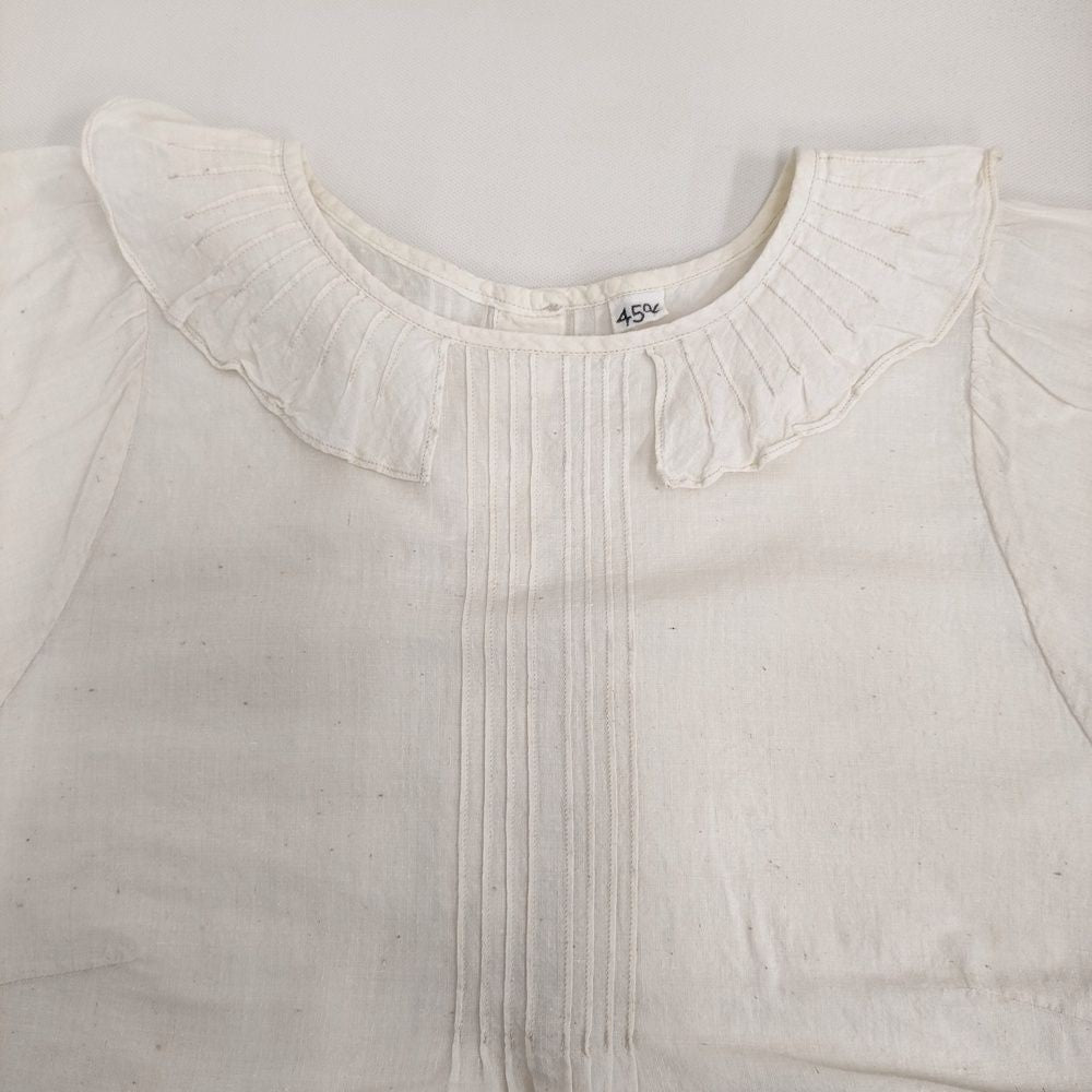 45R/45rpm Indian khadi frill collar blouse Blouse shirt Kinari 5-0725S♪