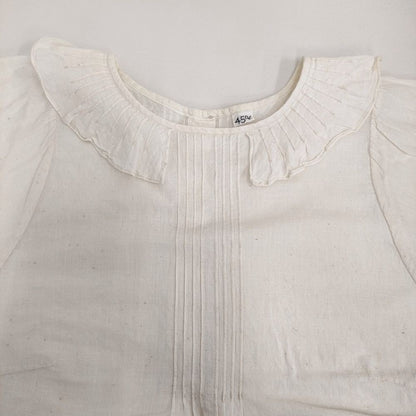 45R/45rpm Indian khadi frill collar blouse Blouse shirt Kinari 5-0725S♪