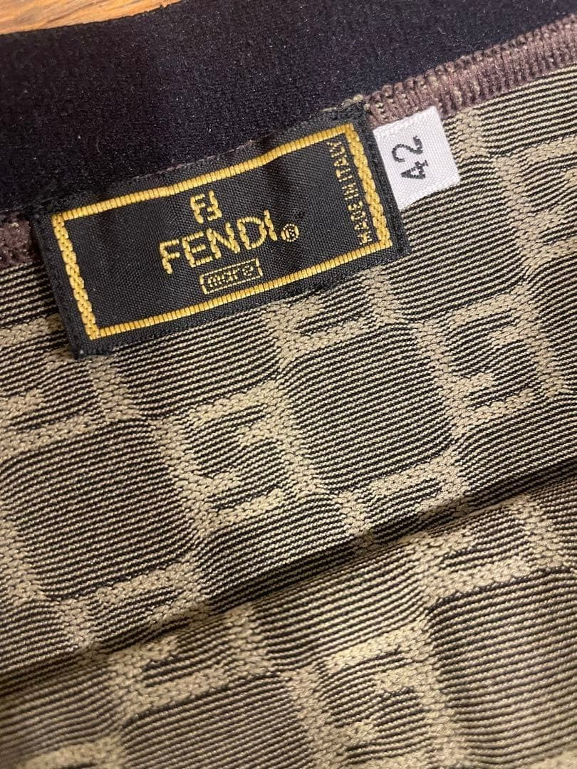 Fendi Set Up Zucca FF Logo Size Tops 44 Skirt 42 Vintage Authentic Used