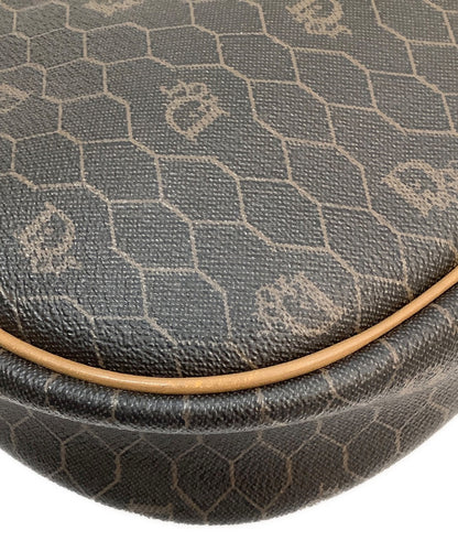 Dior Honeycomb Shoulder Crossbody Bag Brown Canvas Leather Vintage Authentic