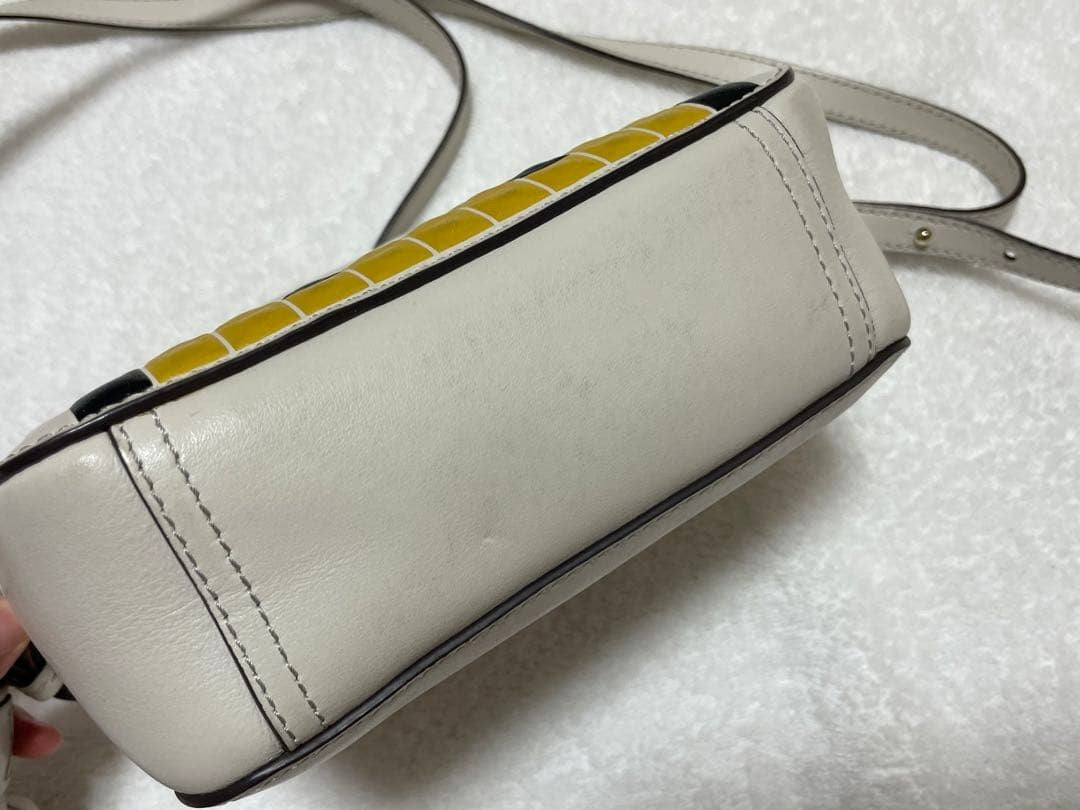 ANYA HINDMARCH Smile Leather Mini Shoulder Bag White Used From Japan FS