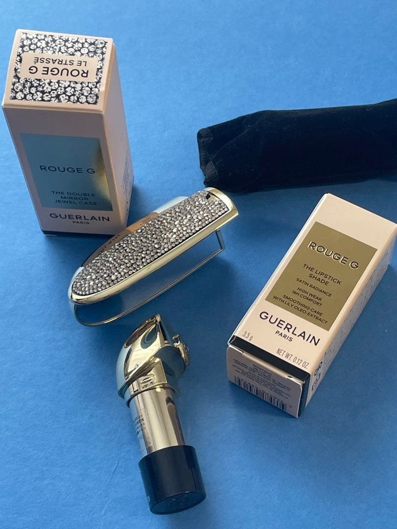 Guerlain Rouge G, lipstick & lipstick Case, SATIN214 & LE STRASSE, Brand new