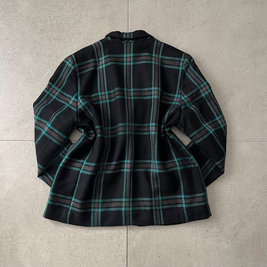 Vintage wool jacket Tartan check Formal Showa retro Vintage clothing