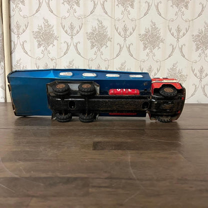 Antique Showa Retro Tin Trailer Truck Vintage Item From Storage