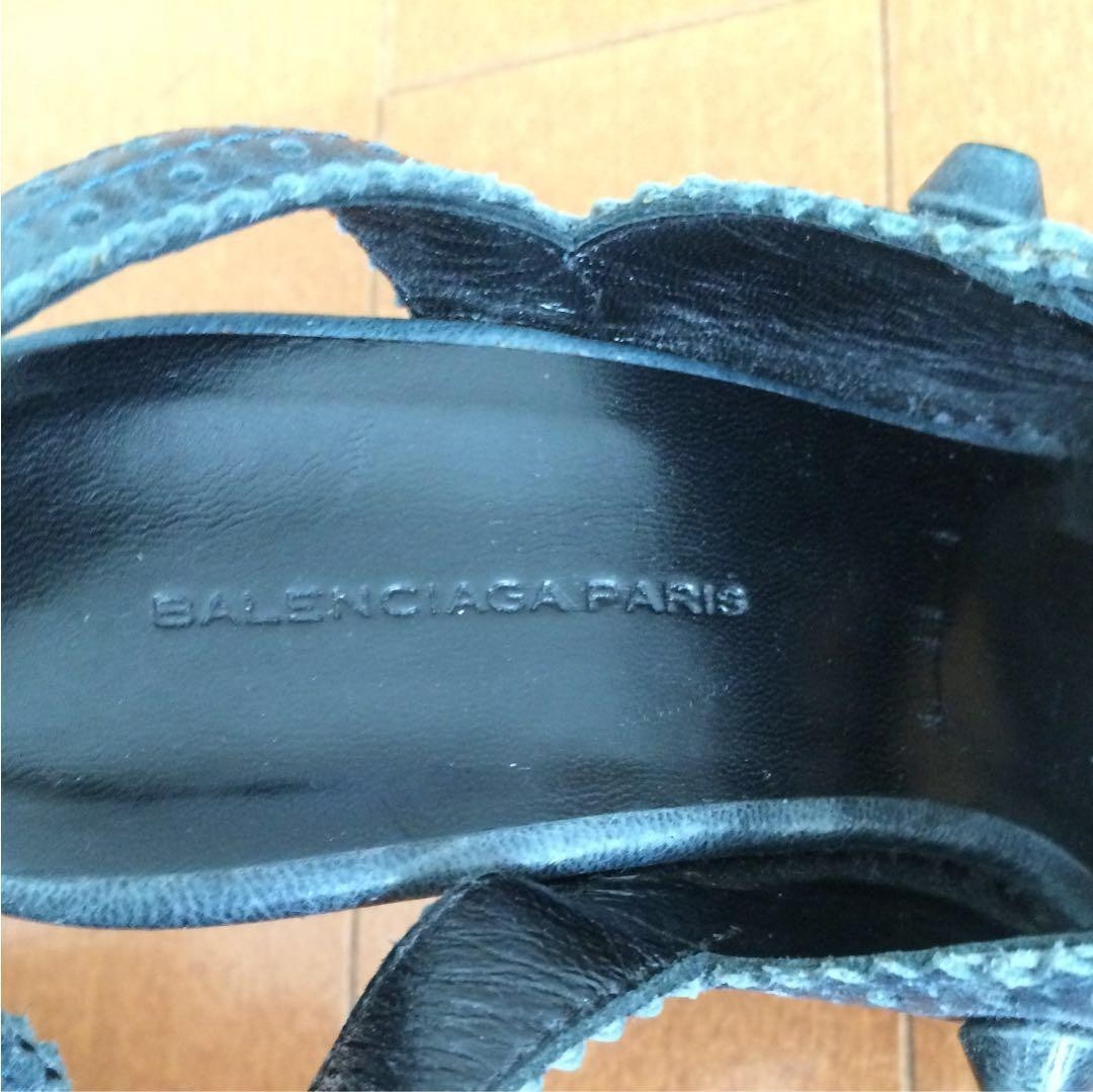 Rare Balenciaga Wedge Sole Sandals Blue Green Size 36 (23cm) Excellent Condition