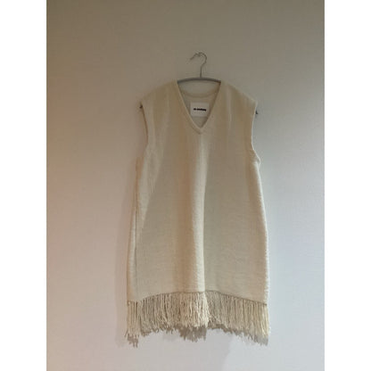 S Jil Sander Cotton Linen Fringe Vest