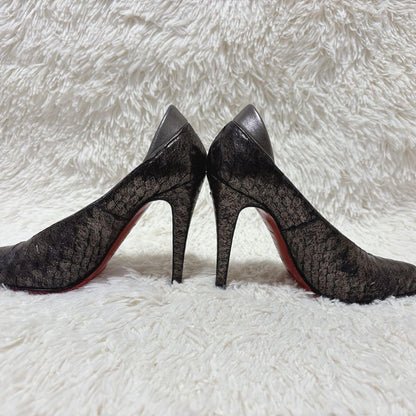 Rare Christian Louboutin Python Metallic Pumps Size 36 US 6 Red Sole Heels