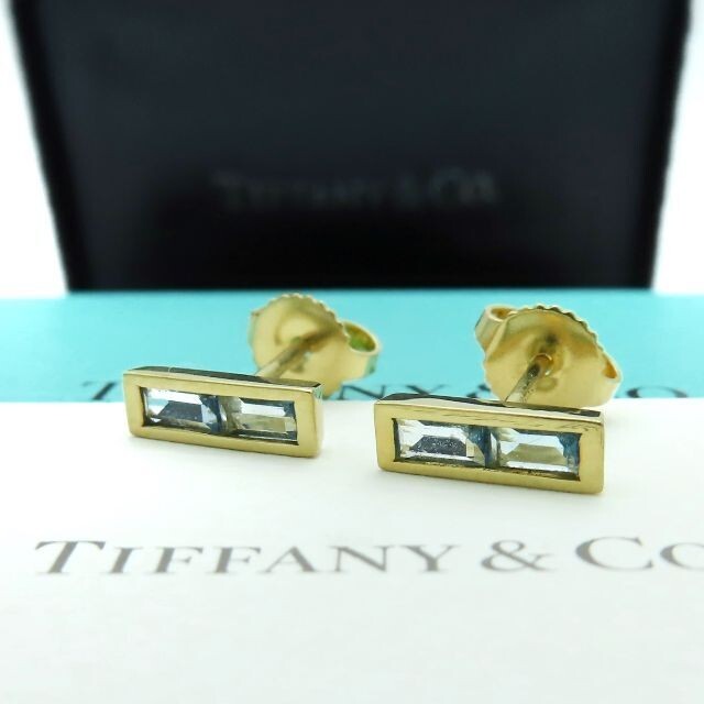 Tiffany & Co 18k Yellow Gold Blue Topaz Earrings by Paloma Studio with Box Used