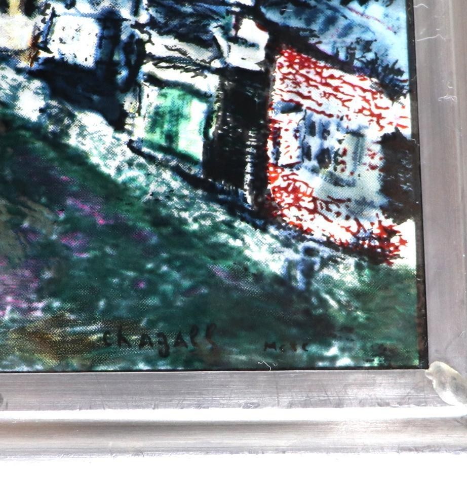 Marc Chagall Vintage Stained Glass Boston Village Bride and Groom