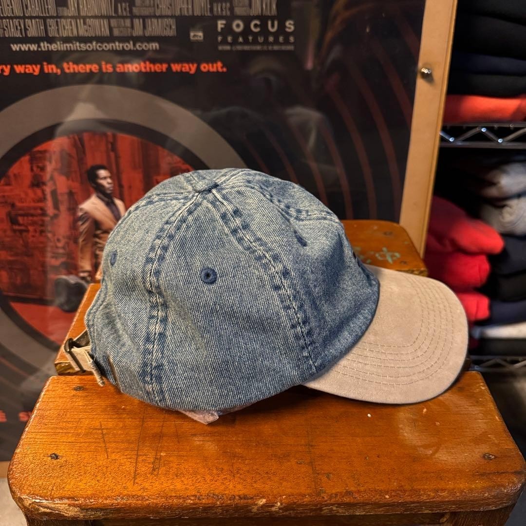 00s Street STUSSY Denim Cap with Visor, Embroidered Logo, Indigo