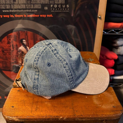 00s Street STUSSY Denim Cap with Visor, Embroidered Logo, Indigo