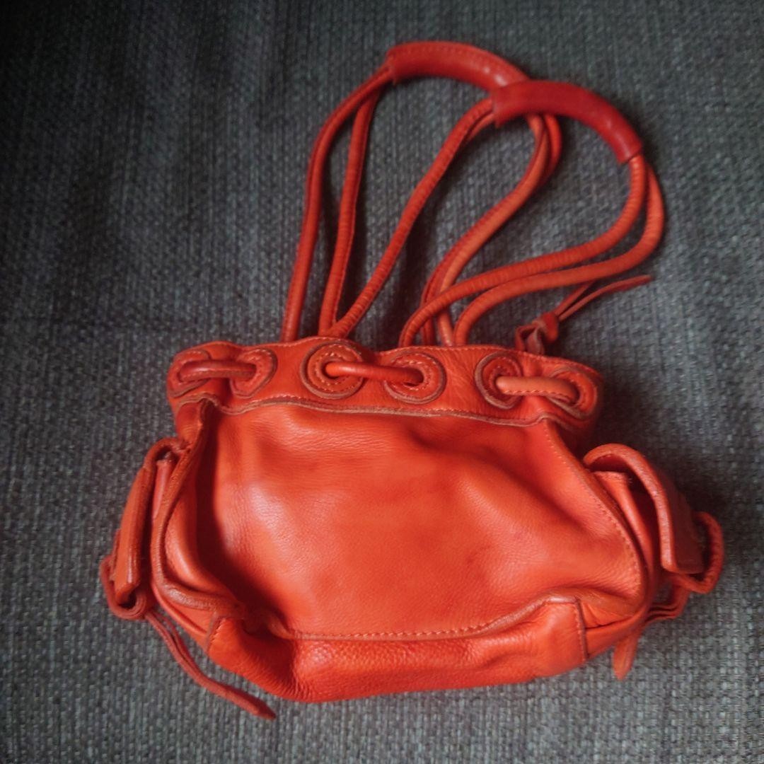 Diesel Women Orange Genuine Leather Handbag Zipper Braided Design Luxury Modern