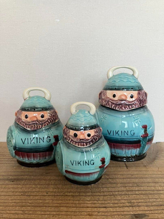 Seven CHINA Buffet Showa Retro Canister 3-Piece Set