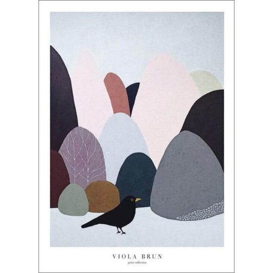 Viola Brun | Blackbird | A3 Art Print/Art Poster Scandinavian Denmark Bird