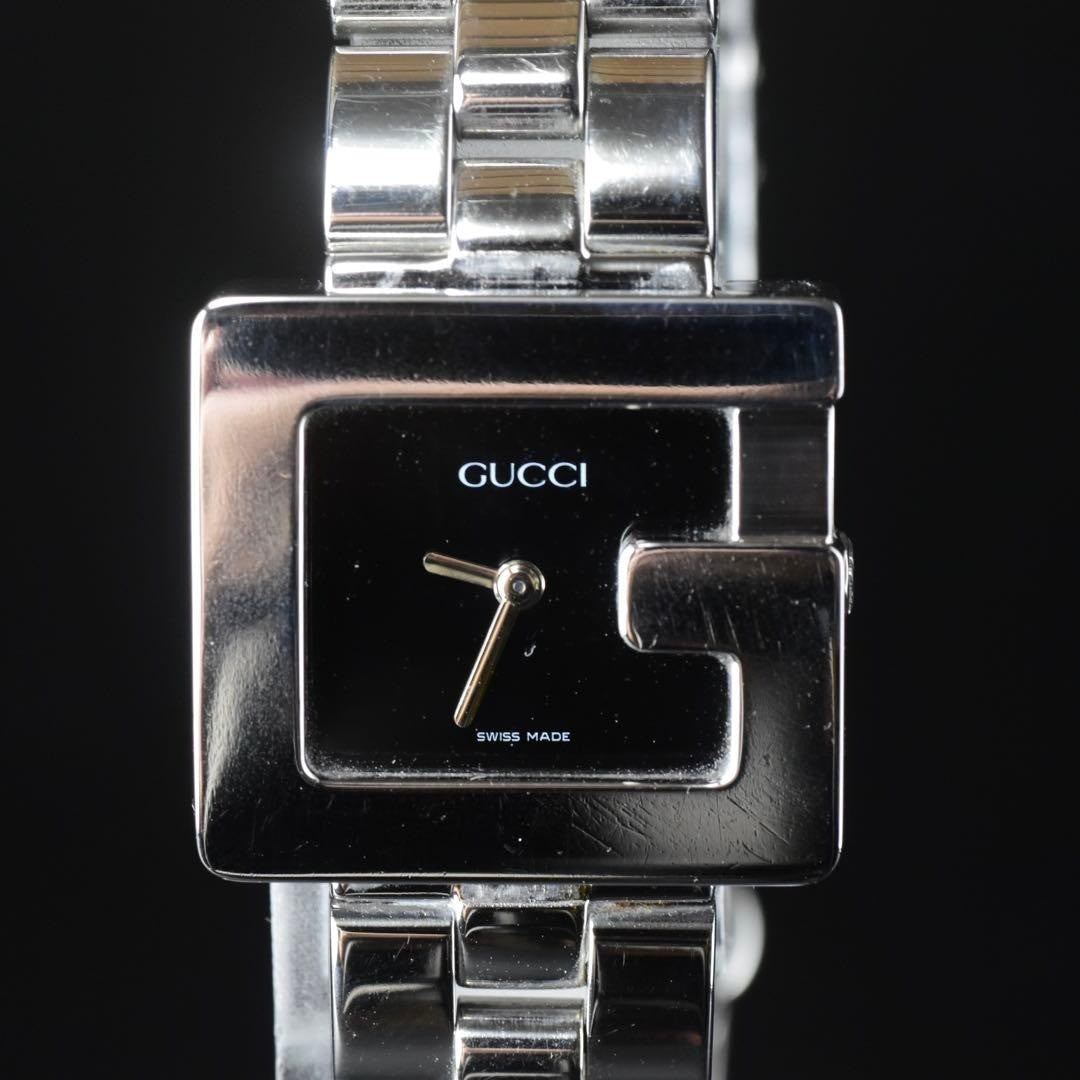 [Near MINT] GUCCI 3600L G Face Silver Black Dial Quartz Women's Watch From JAPAN