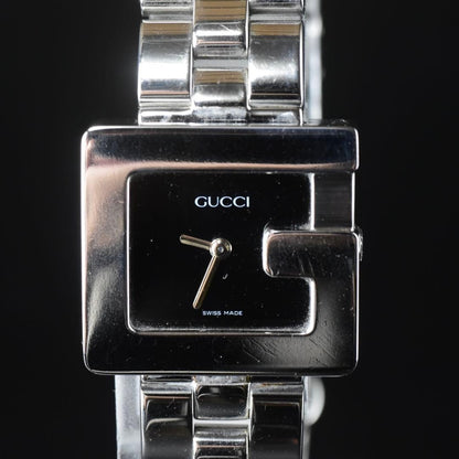 [Near MINT] GUCCI 3600L G Face Silver Black Dial Quartz Women's Watch From JAPAN