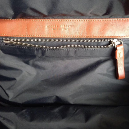 Andrea Incontri Leather Cube Bag Made in Italy Men's Casual Business Large