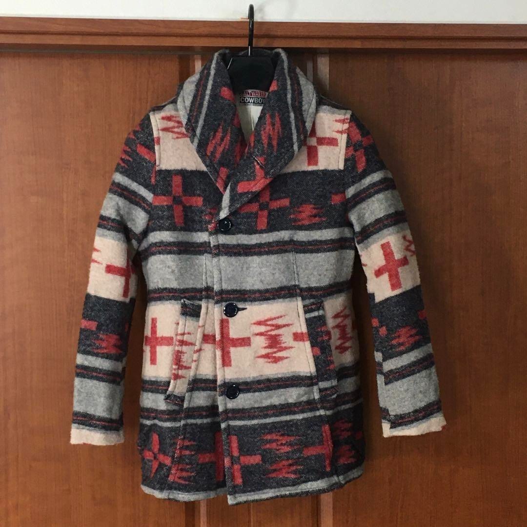 Saltwater Cowboy Native Wool Coat Navajo Rug Coat in good condition