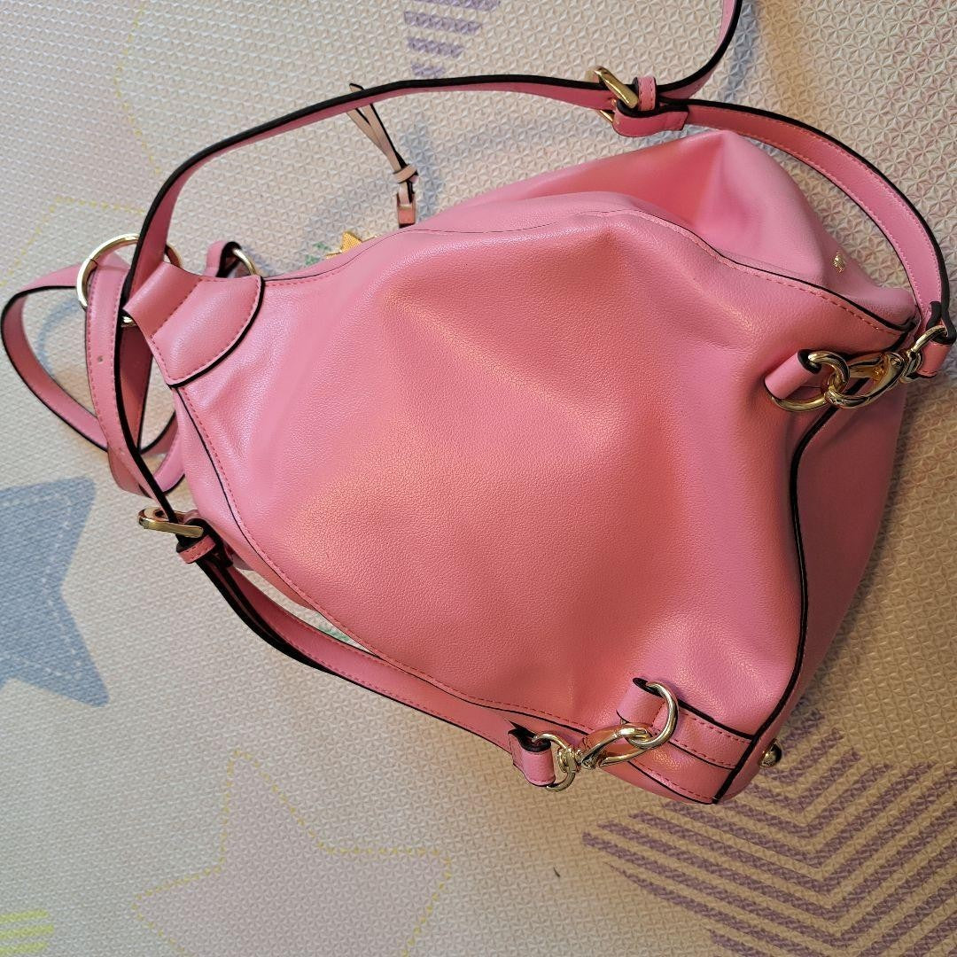 Samantha Thavasa Barbie Pink Leather 2Way Backpack Shoulder Bag Authentic