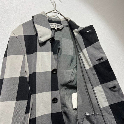 2011 Comme des Garcons Women's Modified Check Coat Rare Black Gray Size S Used