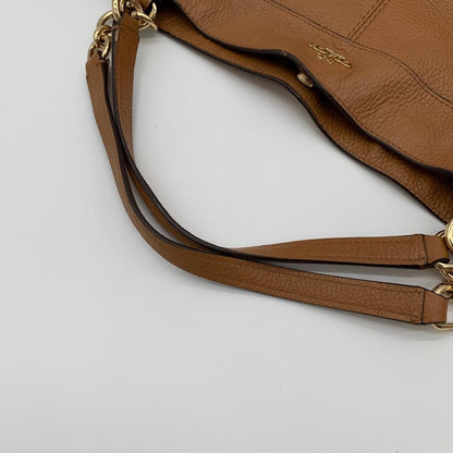 COACH Brown Leather Tote Bag 2Way Shoulder Large Authentic Women's Handbag