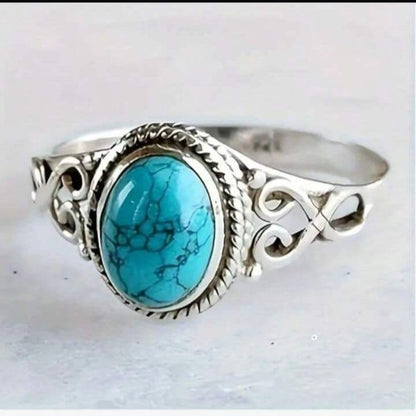 Ring: Turquoise color x Silver color