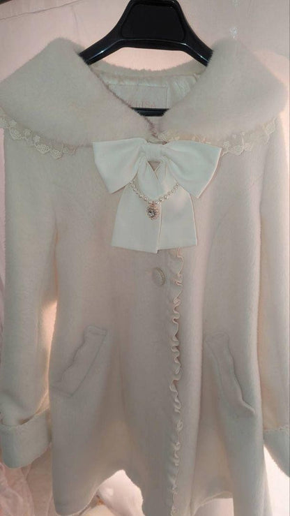 Liz Lisa Women Size Free Fur Sailor A-Line Coat Cleaned and stored Sweet Lolita