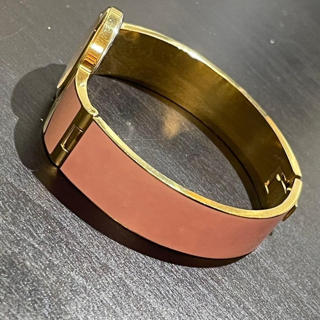 Rare courrèges pink gold gold watch good bangle