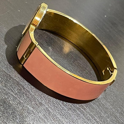 Rare courrèges pink gold gold watch good bangle