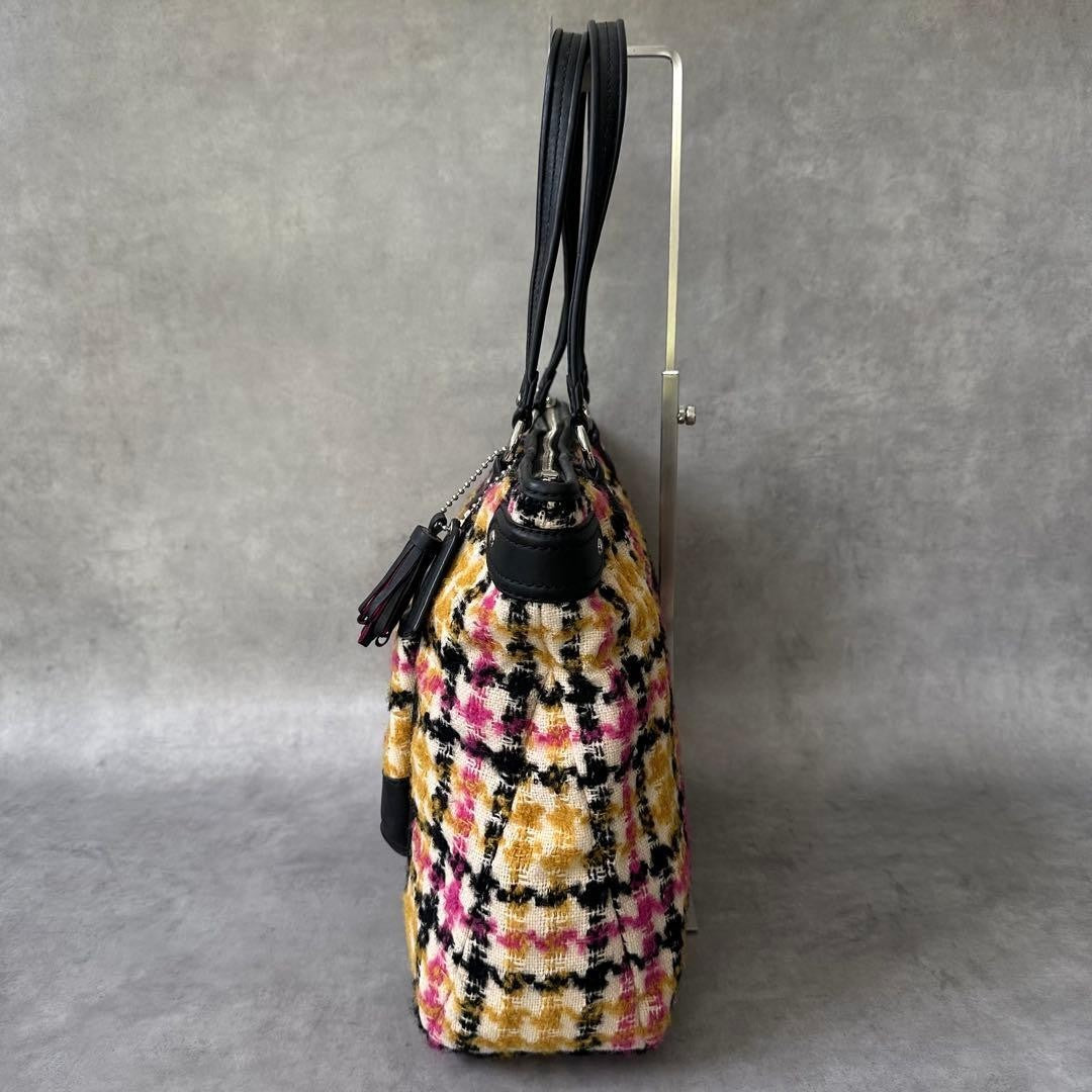 Coach Tote Bag All-over Print Canvas Leather Multicolor Women's Ships