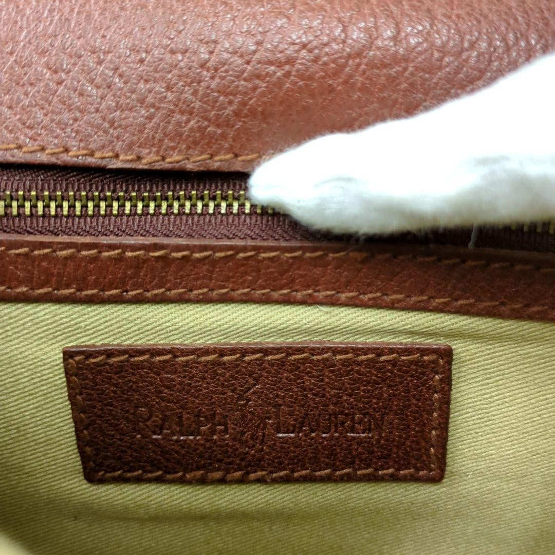 Ralph Lauren Leather Clutch Bag Red Brown Women Limited Edition Rare Model VHTF