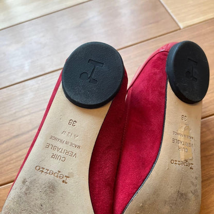 Rare Repetto Clemence Red Patent Leather Ballet Flats Size 38
