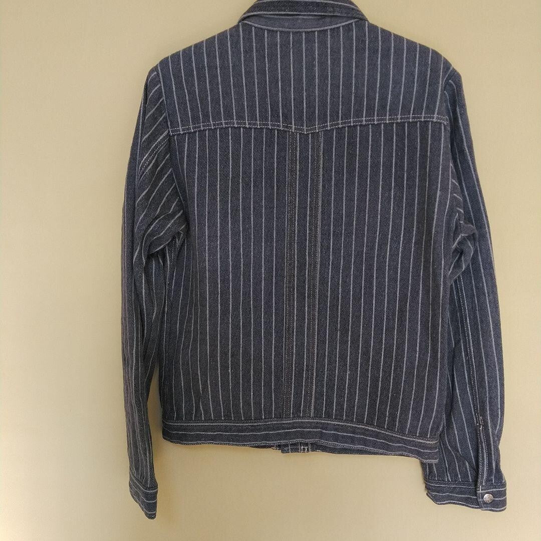 Rare BLUE BLUE Striped Denim Jacket - Japan Size L