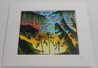 Hawaii Painting Replica Puamana Tropical Sunset Painting Poster