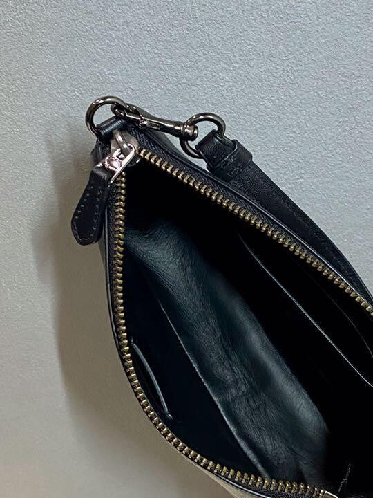 OLD Coach Handbag Pouch Leather Black Authentic from JAPAN