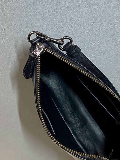 OLD Coach Handbag Pouch Leather Black Authentic from JAPAN