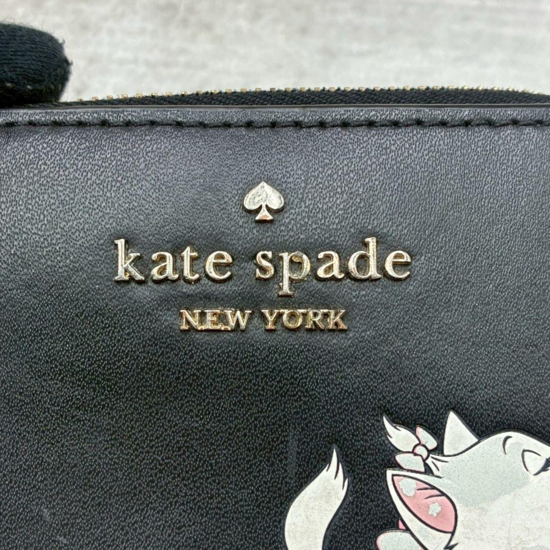 Kate Spade x Disney Aristocats Marie Cat Mini Wallet Black Used From Japan